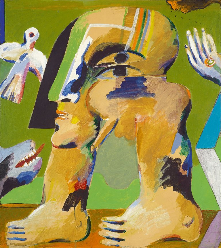 Auf diesem Bild ist das folgende Kunstwerk zu sehen: Horst Antes. „Fig. Franz von Assisi“. 1966/67.