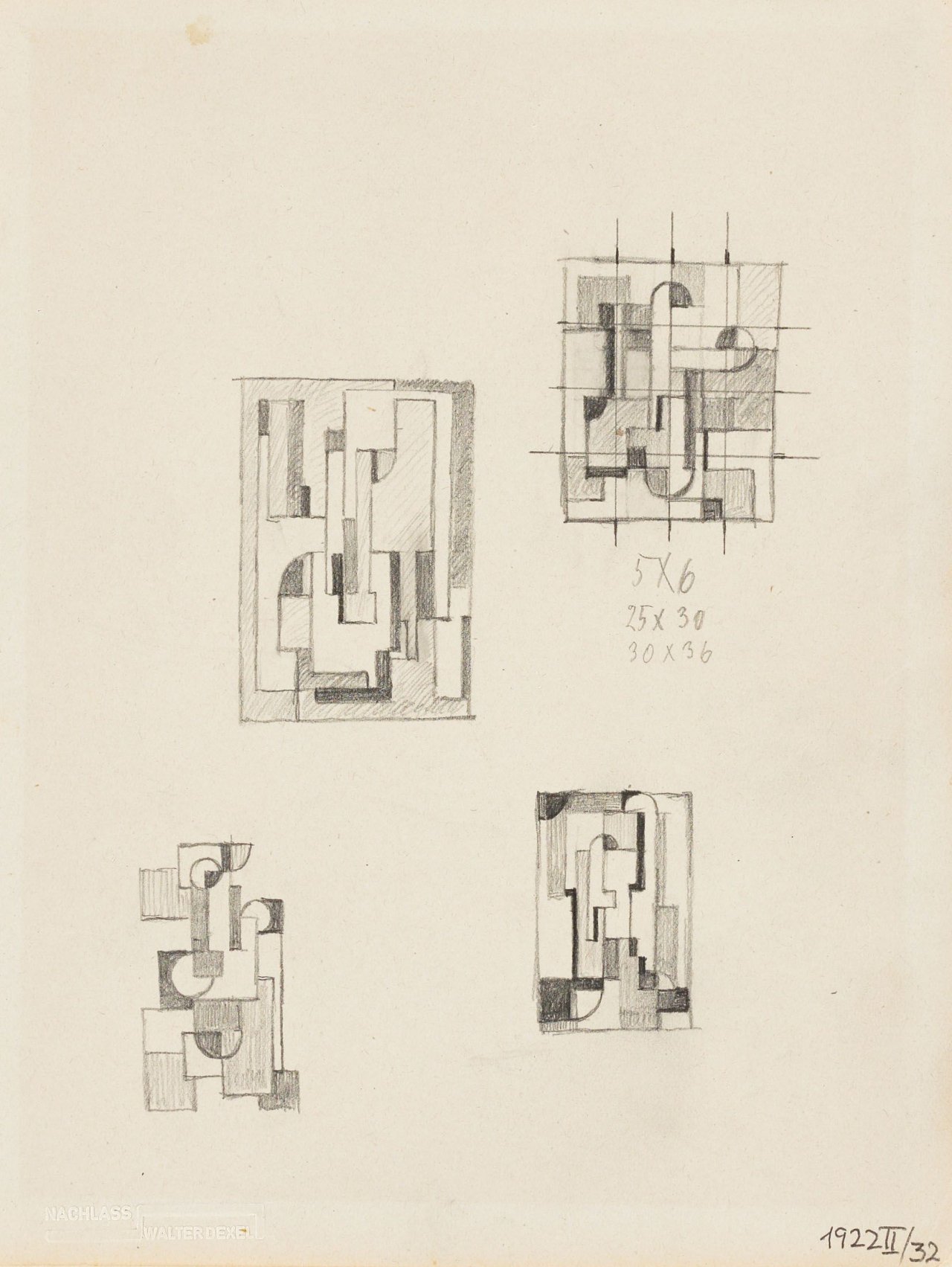 Auf diesem Bild ist das folgende Kunstwerk zu sehen: Walter Dexel. Ohne Titel. 1922.