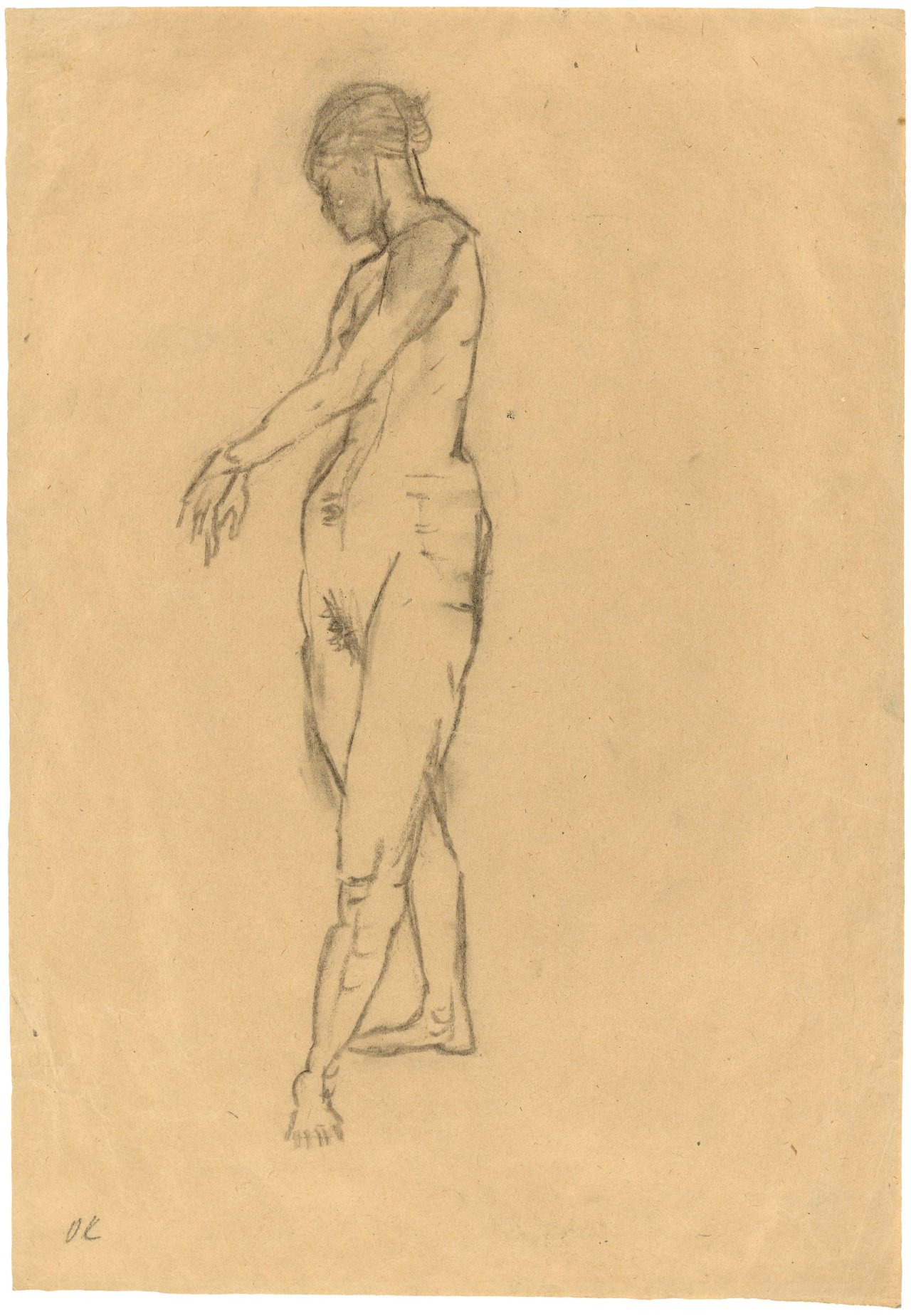 Auf diesem Bild ist das folgende Kunstwerk zu sehen: Oskar Kokoschka. „Weiblicher Akt in Tanzpose“. 1912.