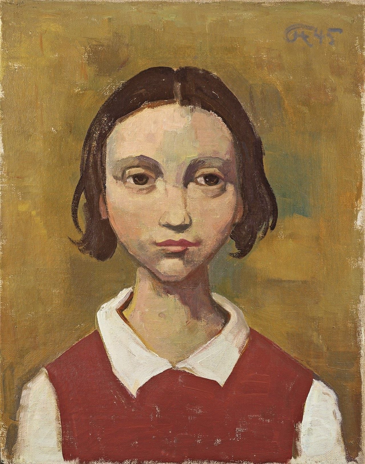 Auf diesem Bild ist das folgende Kunstwerk zu sehen: Karl Hofer. „Mädchenkopf“. 1945.