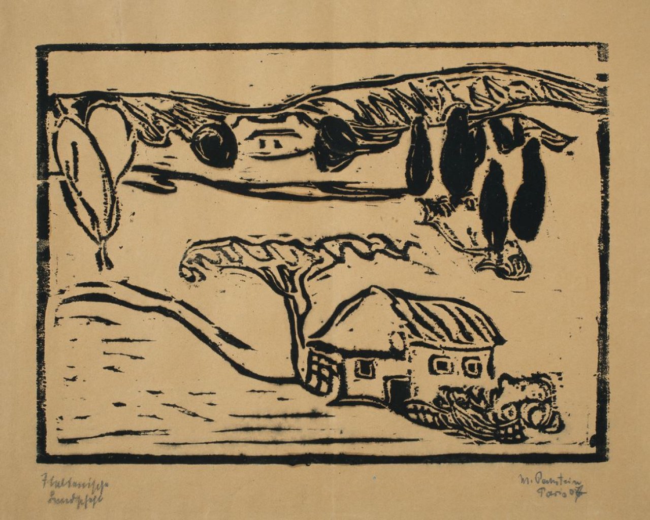 Auf diesem Bild ist das folgende Kunstwerk zu sehen: Max Pechstein. „Italienische Landschaft“. 1907.