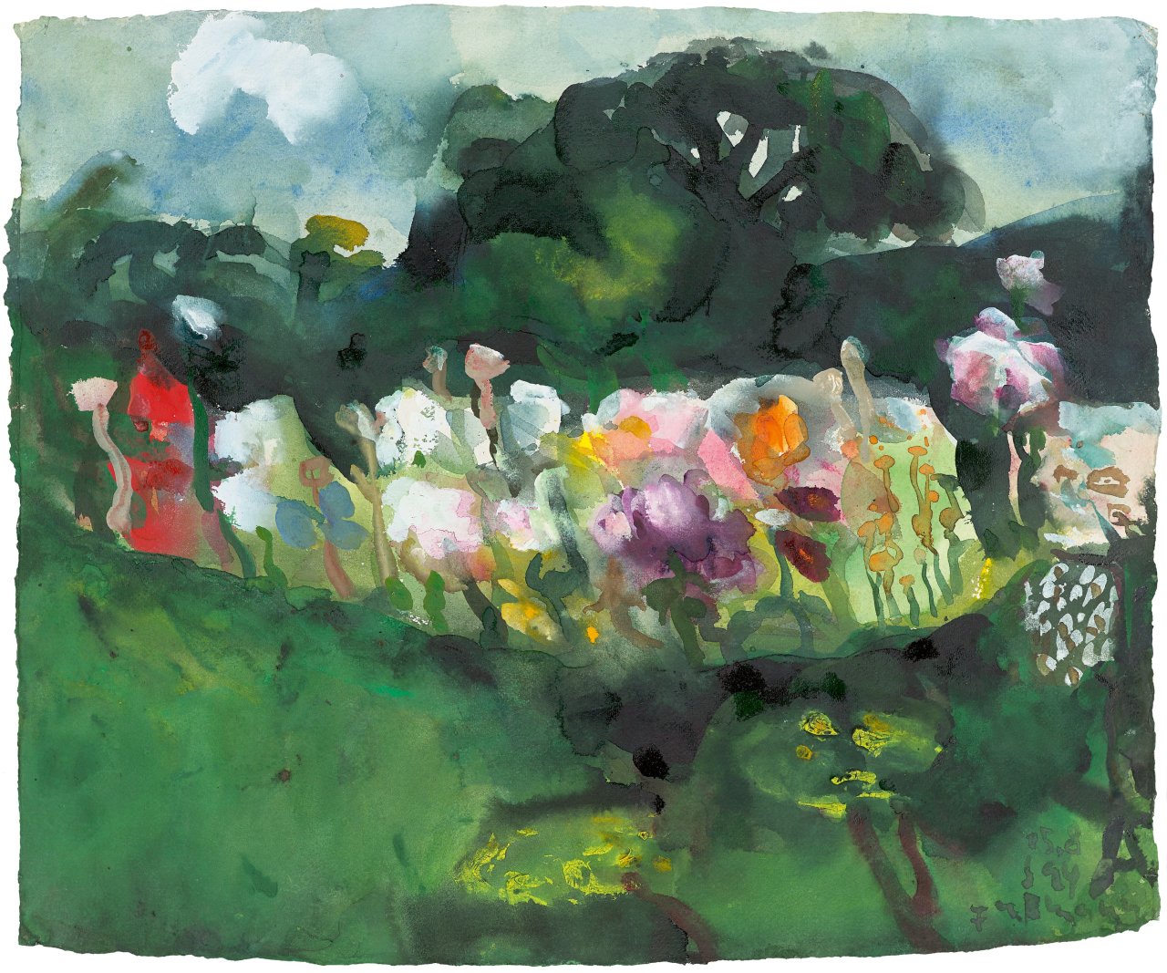 This picture shows the following artwork: Klaus Fußmann. Blumen im Garten (Gelting). 1994.