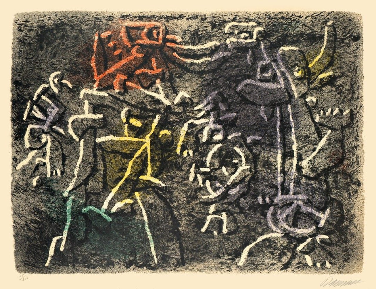 Auf diesem Bild ist das folgende Kunstwerk zu sehen: Willi Baumeister. „Magie Rupestre“. 1953.