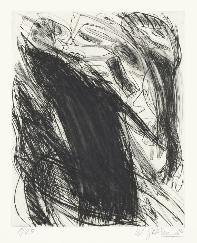 Auf diesem Bild ist das folgende Kunstwerk zu sehen: Walter Stöhrer. „Radierungen zu: „Lunch Poems“ Hommage à Frank O´Hara“. 1986.