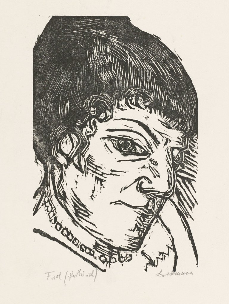 Auf diesem Bild ist das folgende Kunstwerk zu sehen: Max Beckmann. „Bildnis Fridel Battenberg“. 1923.