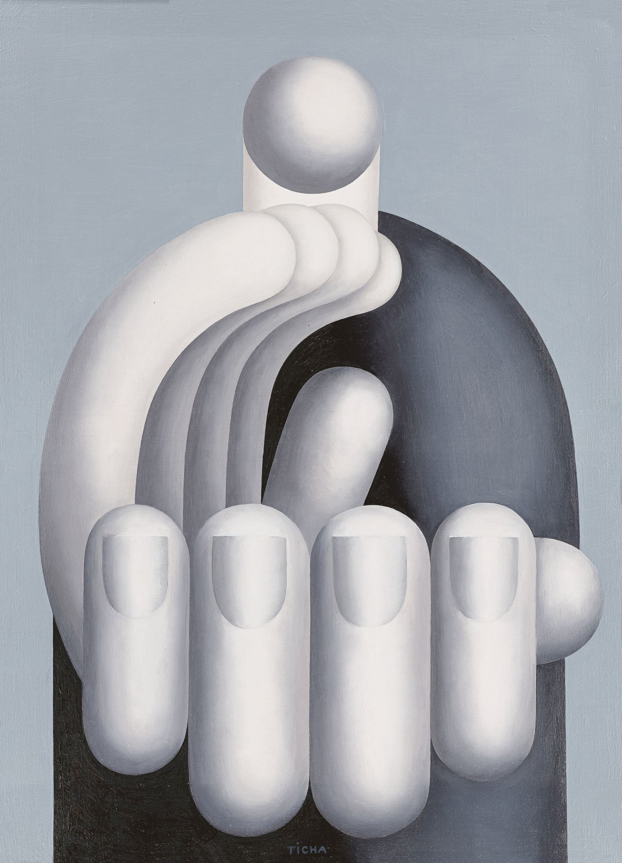 This picture shows the following artwork: Hans Ticha. ”Grauer Klatscher”. 1983.