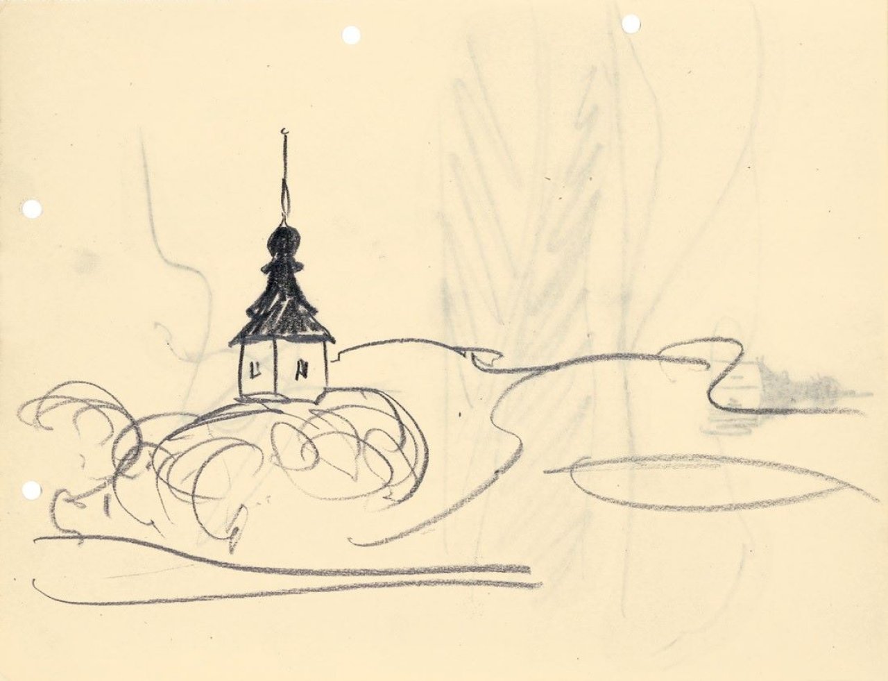 Auf diesem Bild ist das folgende Kunstwerk zu sehen: Lyonel Feininger. Ohne Titel (Kirchturm).