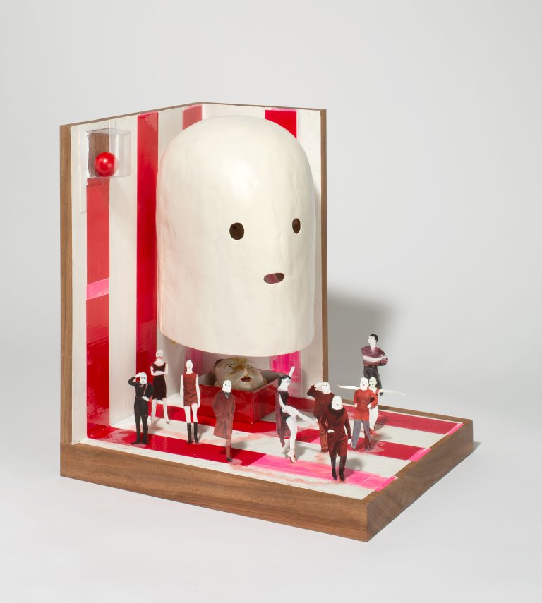 Auf diesem Bild ist das folgende Kunstwerk zu sehen: Marcel Dzama. „Ich habe noch nie gelogen. Ich habe nicht einmal eine Nase“. 2014.