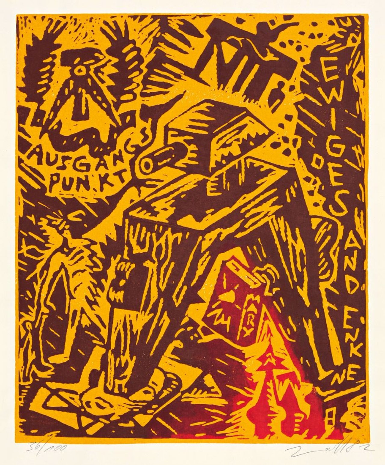 Auf diesem Bild ist das folgende Kunstwerk zu sehen: Jörg Immendorff. „Naht“. 1982.