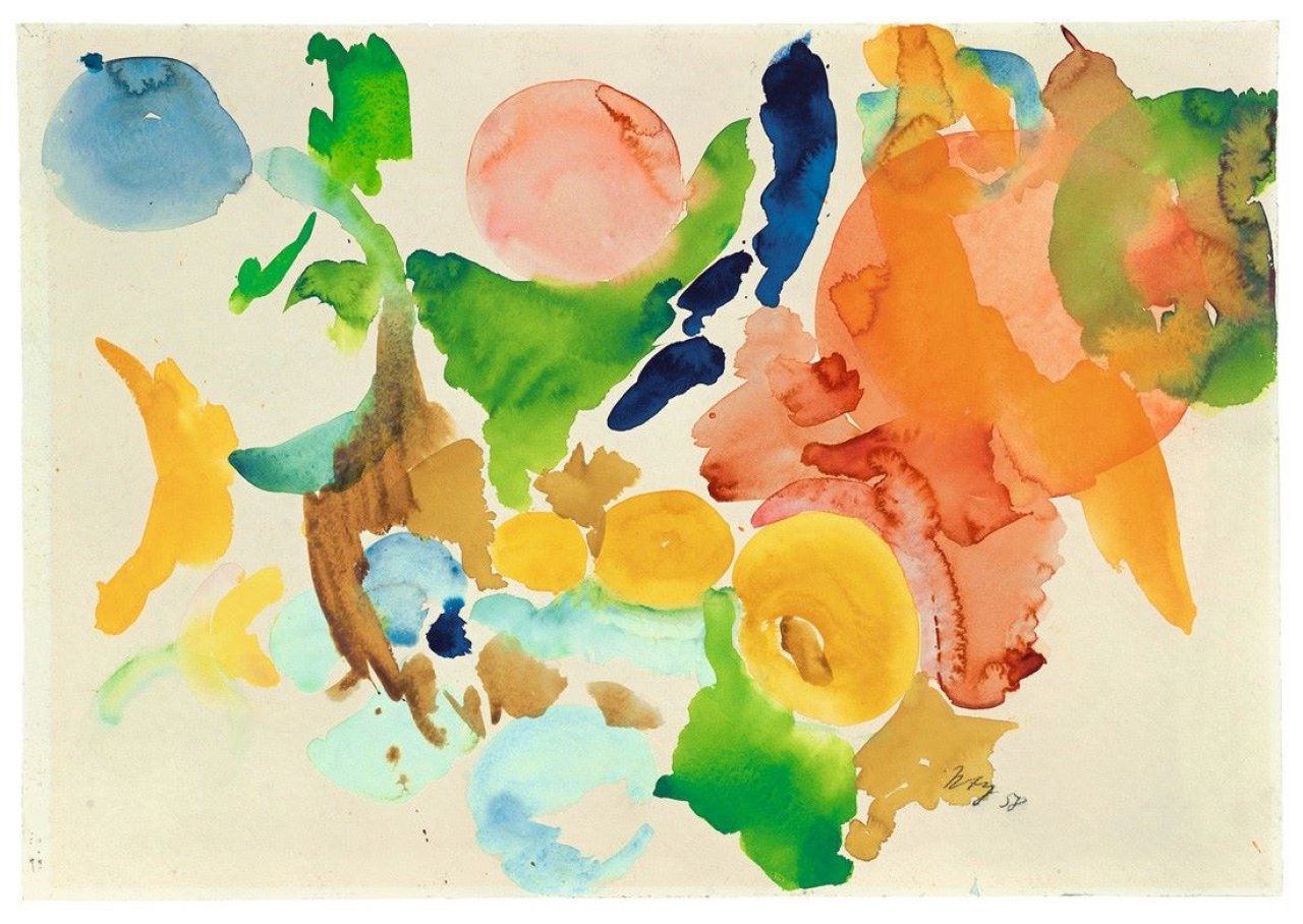 Auf diesem Bild ist das folgende Kunstwerk zu sehen: Ernst Wilhelm Nay. Ohne Titel. 1958.