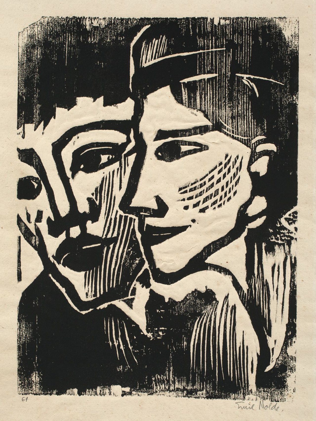 This picture shows the following artwork: Emil Nolde. „Doppelbildnis“. 1937.