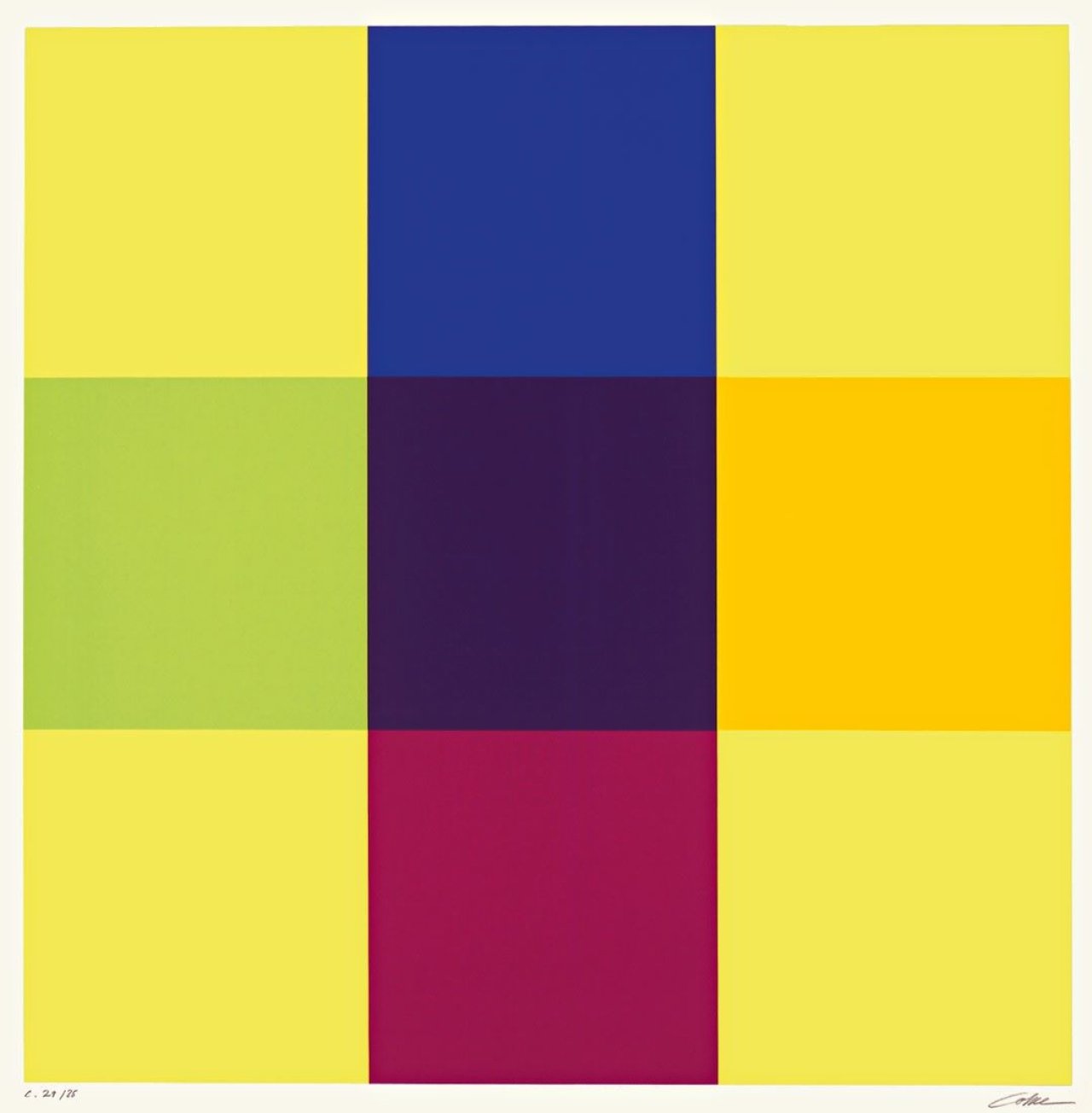 Auf diesem Bild ist das folgende Kunstwerk zu sehen: Richard Paul Lohse. „Modulare Ordnungen – Serielle Ordnungen“. 1976.