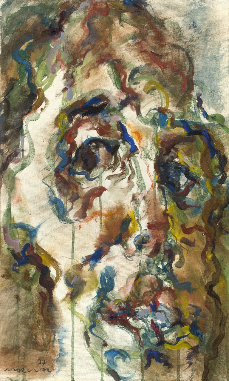 Auf diesem Bild ist das folgende Kunstwerk zu sehen:  Marwan. Ohne Titel (Kopf). 1977.