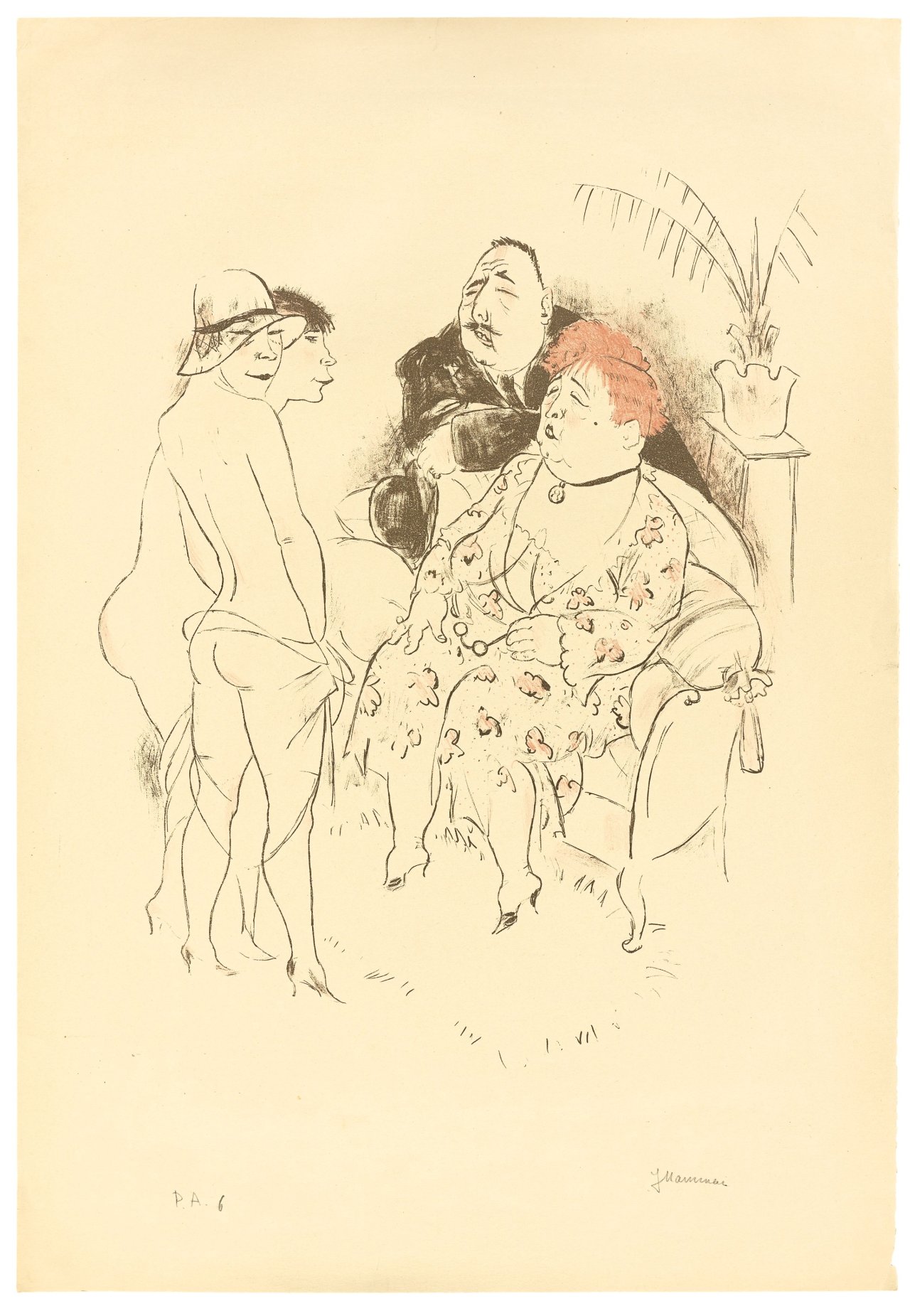 This picture shows the following artwork: Jeanne Mammen. ”Die Wahl”. Circa 1930/32.
