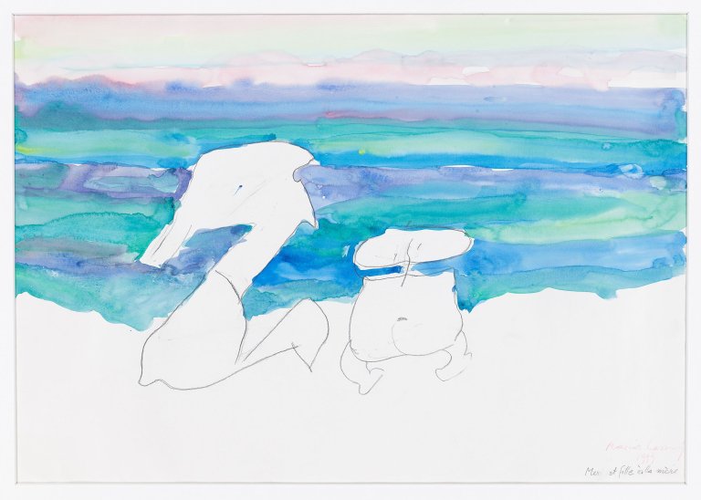 Auf diesem Bild ist das folgende Kunstwerk zu sehen: Maria Lassnig. „Mer et fille à la mère“. 1999.