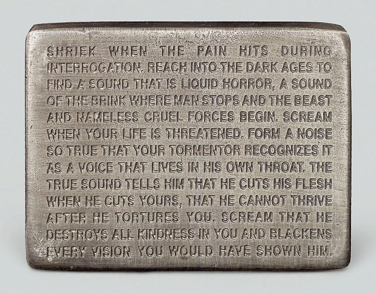 Auf diesem Bild ist das folgende Kunstwerk zu sehen: Jenny Holzer. Ohne Titel. 1996.