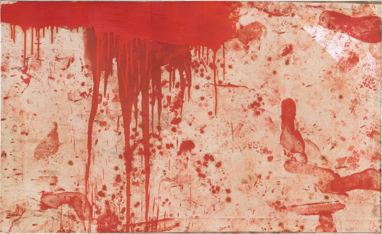 Auf diesem Bild ist das folgende Kunstwerk zu sehen: Hermann Nitsch. „Wiener Secession“. 1987.
