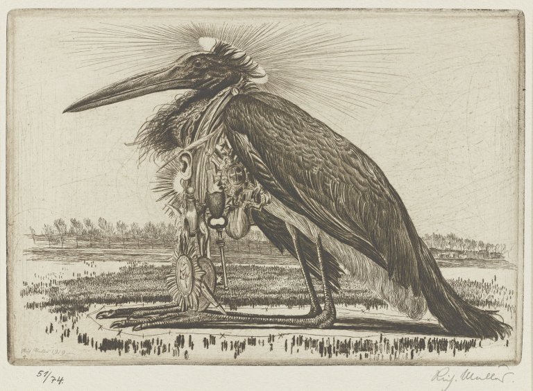 Auf diesem Bild ist das folgende Kunstwerk zu sehen: Richard Müller. „Das große Tier II (sitzend)“. 1919.