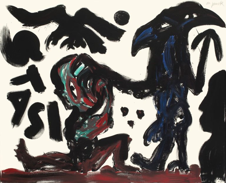Auf diesem Bild ist das folgende Kunstwerk zu sehen: A.R. Penck. Stasi. 1990.