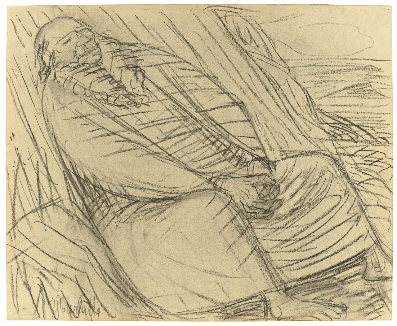 This picture shows the following artwork: Ernst Barlach. ”Moses, ins gelobte Land schauend”. 1913.