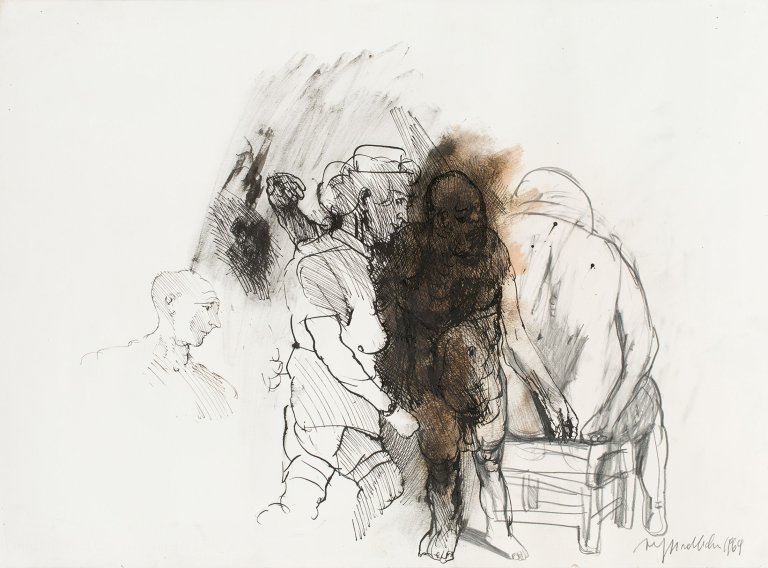 Auf diesem Bild ist das folgende Kunstwerk zu sehen: Alfred Hrdlicka. Figurengruppe. 1969.