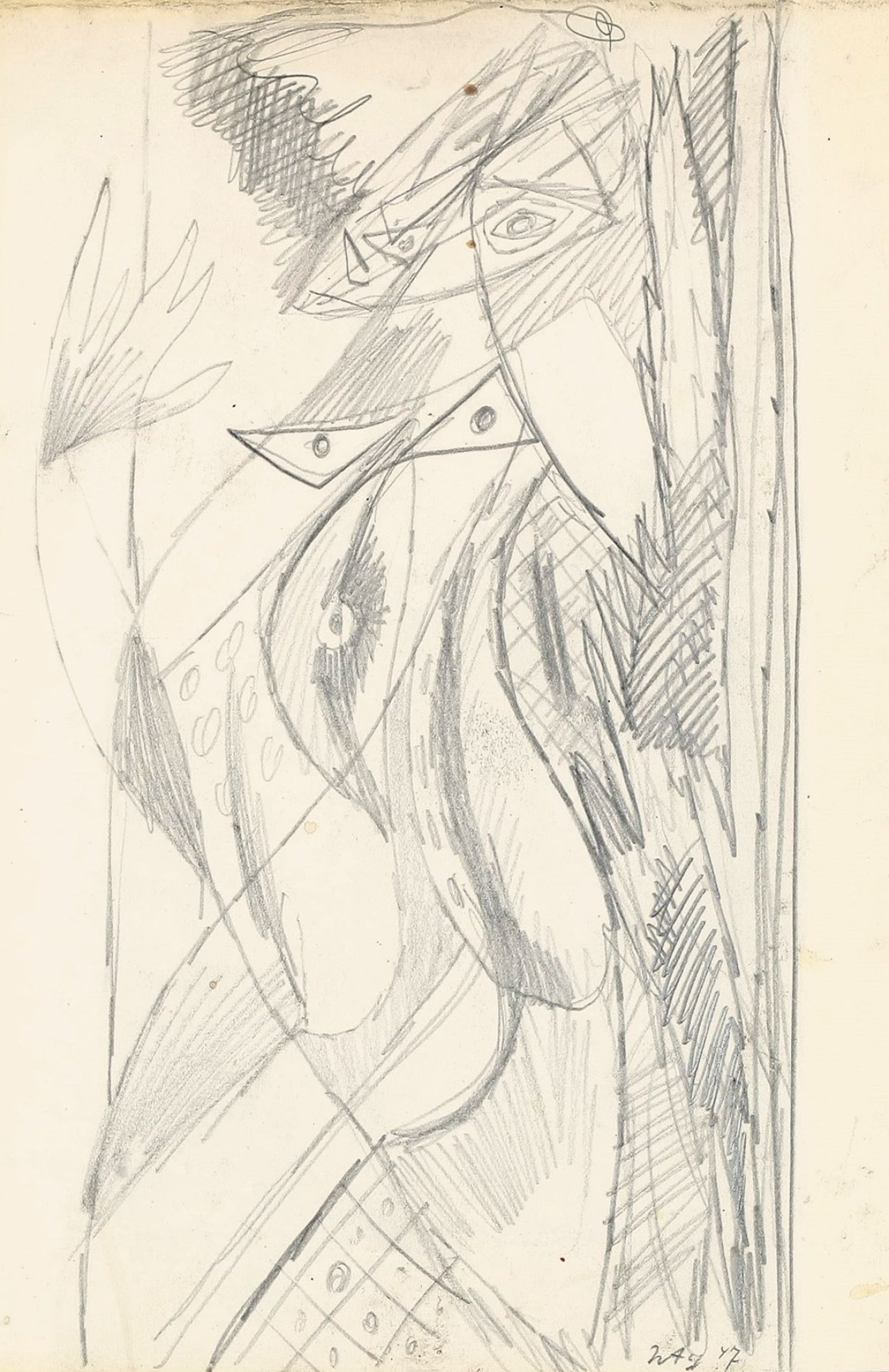 Auf diesem Bild ist das folgende Kunstwerk zu sehen: Ernst Wilhelm Nay. „Schreitende“. 1947.