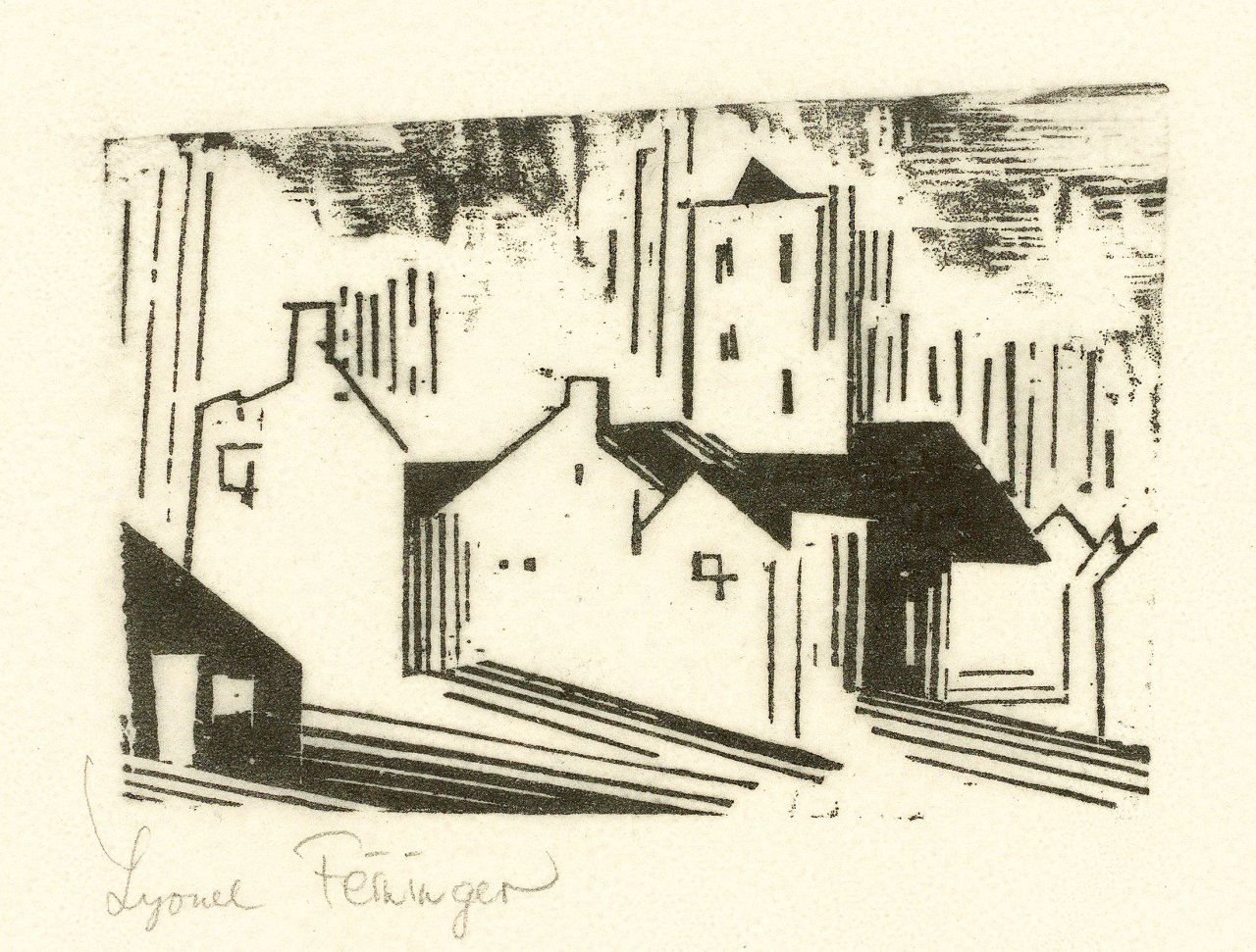 Auf diesem Bild ist das folgende Kunstwerk zu sehen: Lyonel Feininger. „Straße“. 1920.
