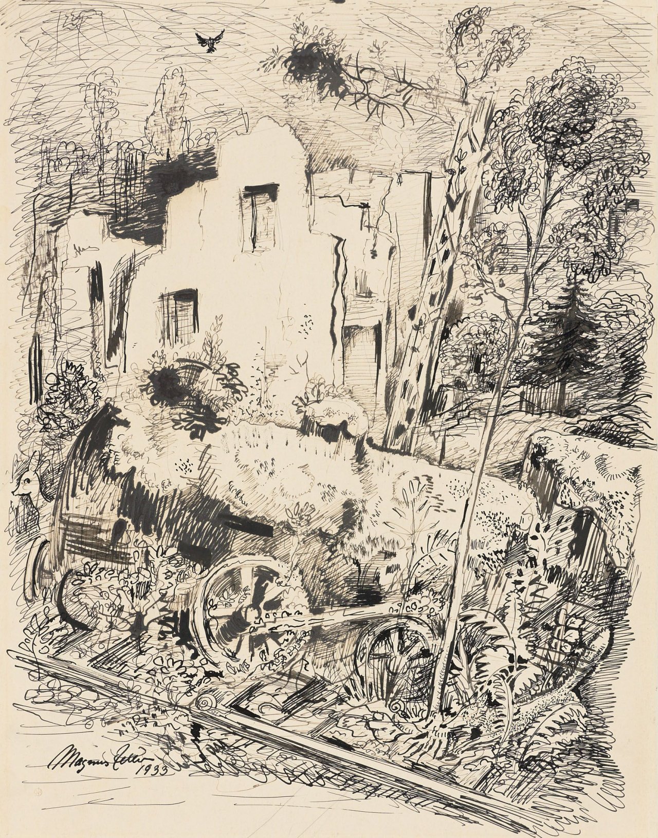 Auf diesem Bild ist das folgende Kunstwerk zu sehen: Magnus Zeller. „50 Jahre später“. 1933.