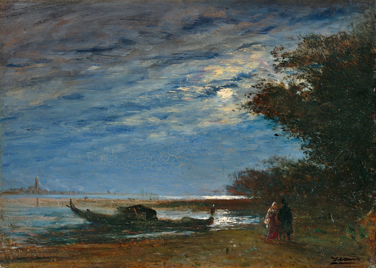 Auf diesem Bild ist das folgende Kunstwerk zu sehen: Félix Ziem. „Effet de lune, Venise“.