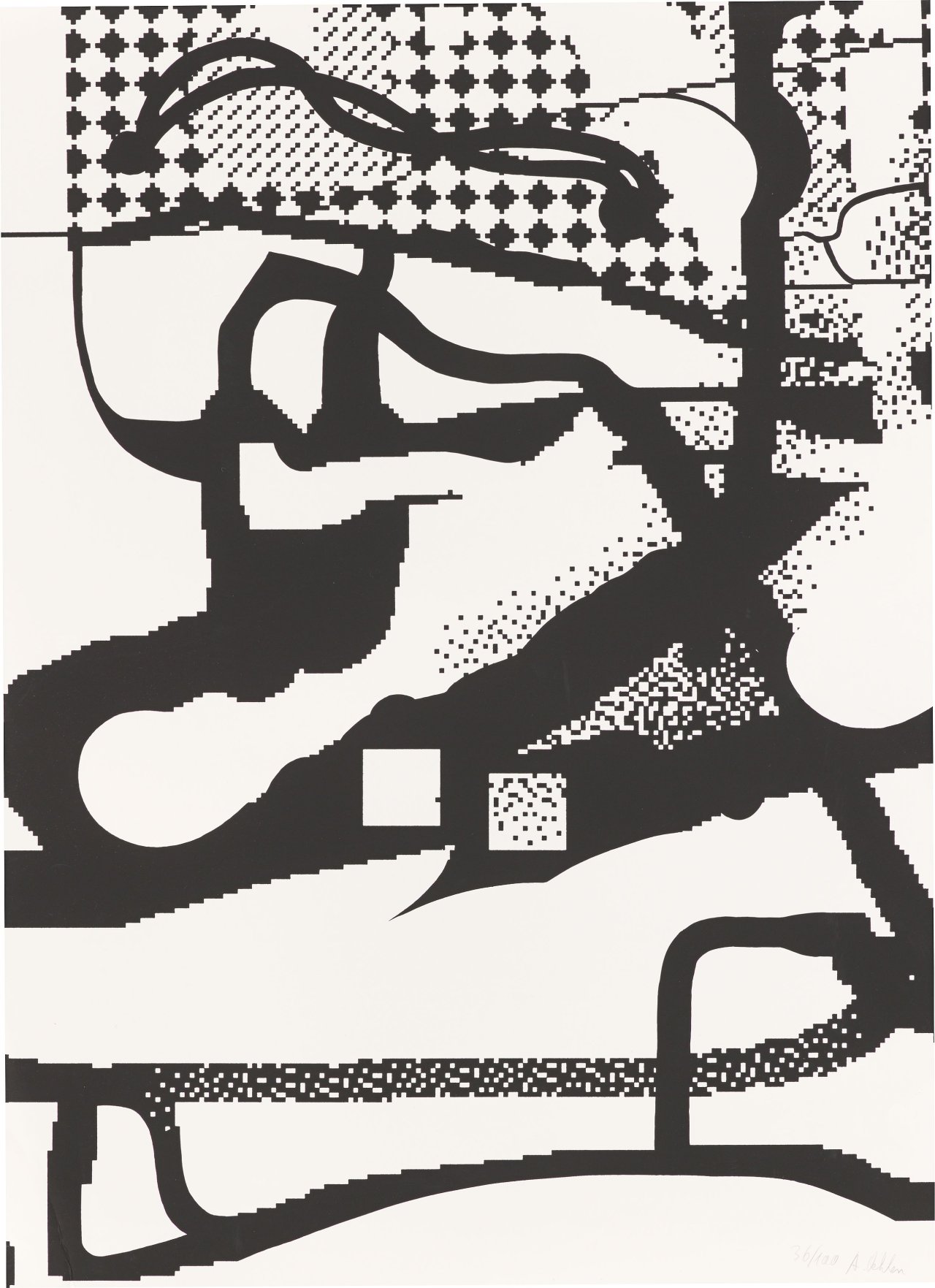 Auf diesem Bild ist das folgende Kunstwerk zu sehen: Albert Oehlen. Ohne Titel. 1992.