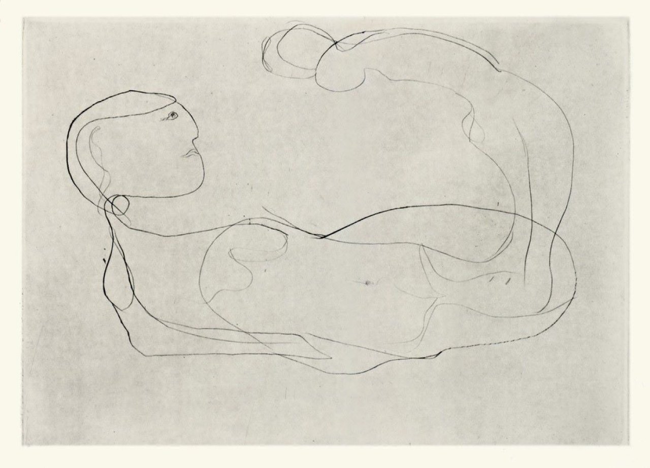 This picture shows the following artwork: Gerhard Altenbourg. „Flüstert er ihr“ / „Deiner Stimme Heraufkunft beschwörenden und röhrenden Lauts: Schlamassel und Laren-Wonne: o Traum“. 1985.