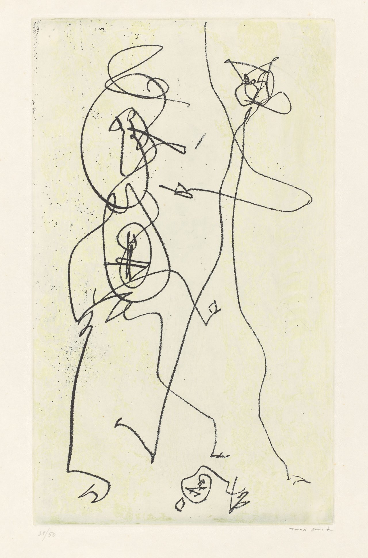 Auf diesem Bild ist das folgende Kunstwerk zu sehen: Max Ernst. „Les chiens ont soif“. 1964.