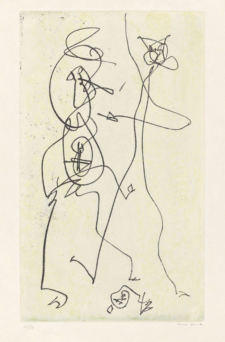 Auf diesem Bild ist das folgende Kunstwerk zu sehen: Max Ernst. „Les chiens ont soif“. 1964.