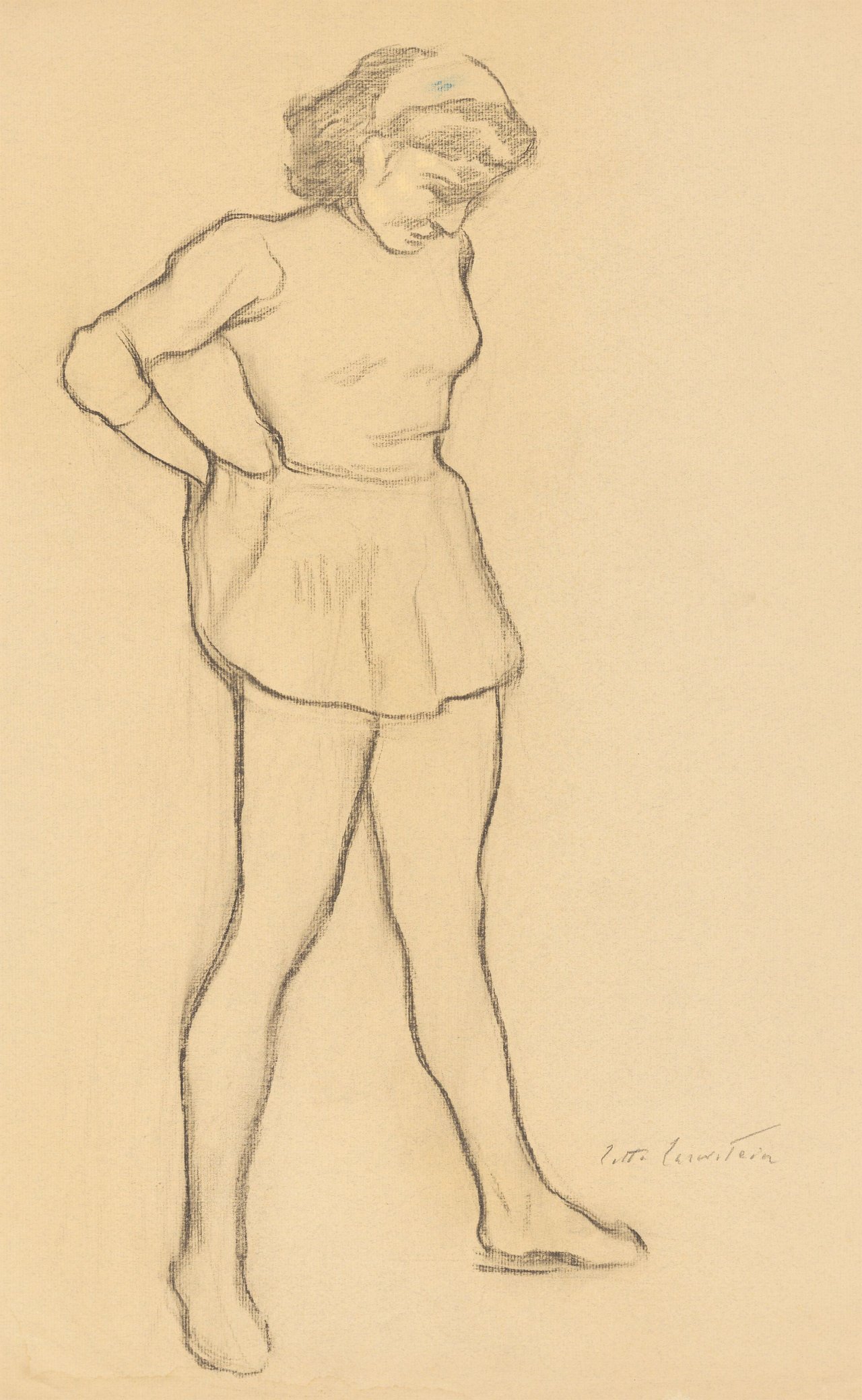 This picture shows the following artwork: Lotte Laserstein. Girl with Skirt.