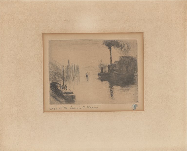 Auf diesem Bild ist das folgende Kunstwerk zu sehen: Camille Pissarro. „L'Île Lacroix à Rouen“. 1887.