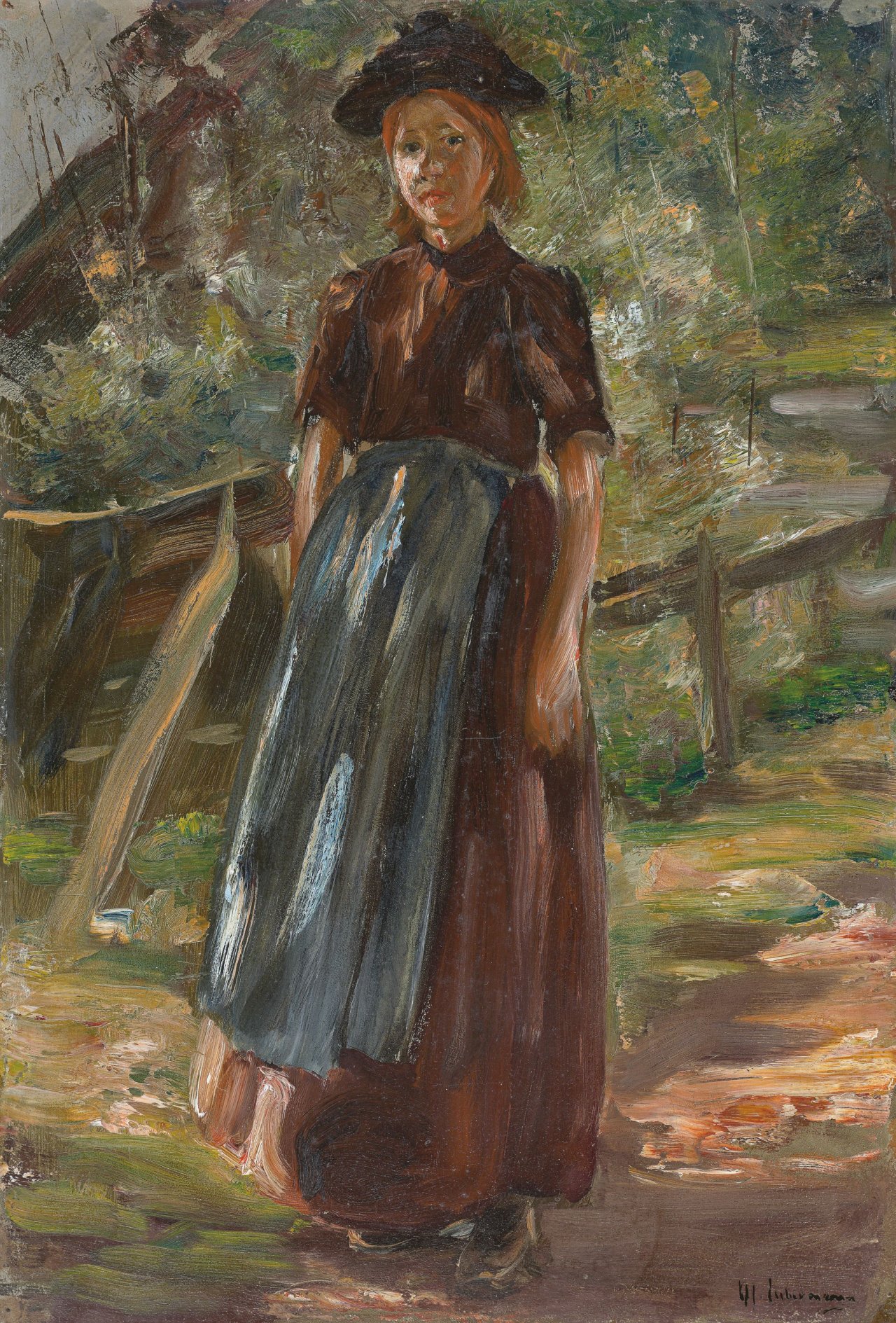 This picture shows the following artwork: Max Liebermann. ”Holländisches Mädchen im Grünen”. 1887.