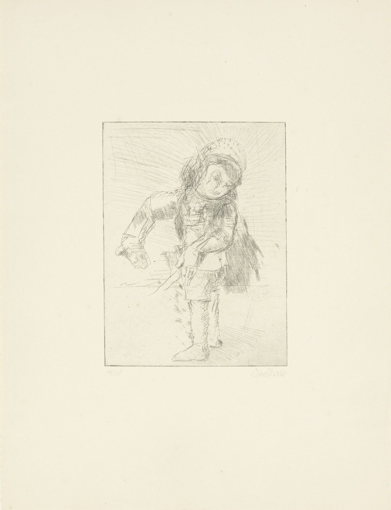 This picture shows the following artwork: Georg Baselitz. „Ohne Titel (nach Wrubel)“. 1969.
