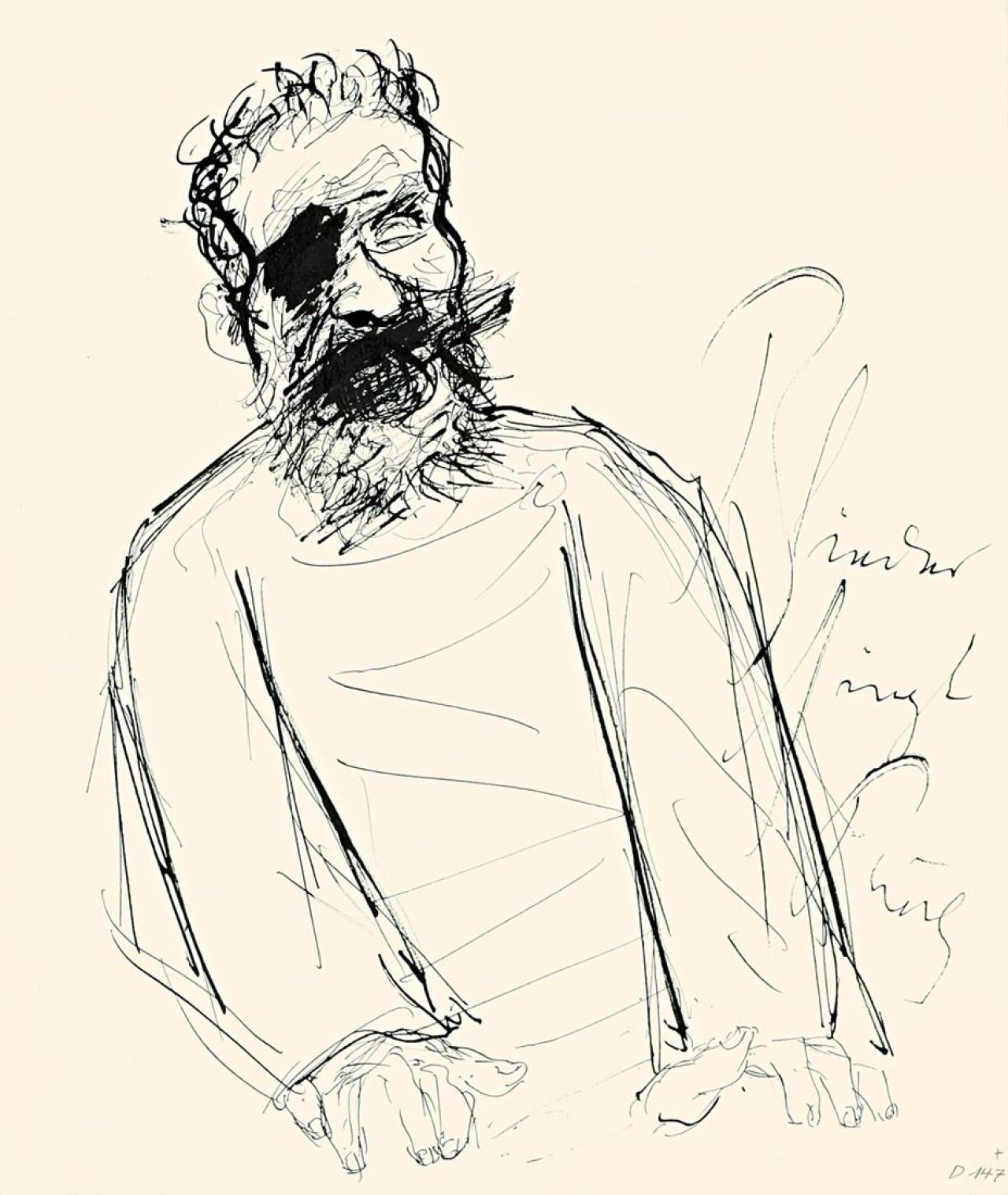 Auf diesem Bild ist das folgende Kunstwerk zu sehen: Paul Holz. „Blinder singt“.