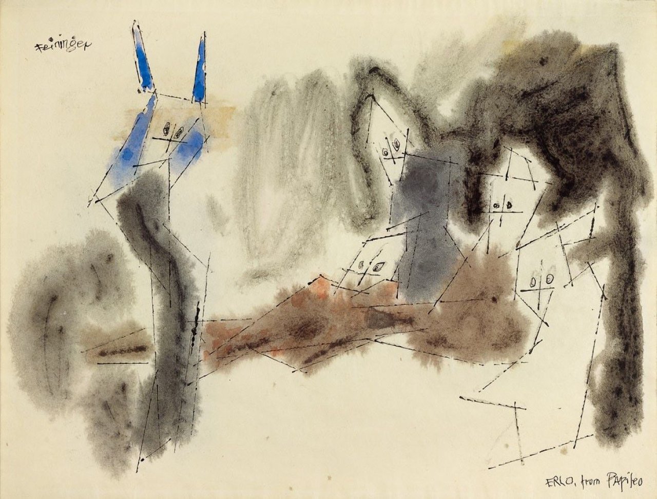 This picture shows the following artwork: Lyonel Feininger. Ghosties . Um 1953/54.