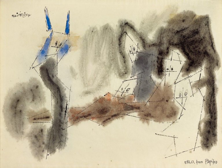 Auf diesem Bild ist das folgende Kunstwerk zu sehen: Lyonel Feininger. Ghosties . Um 1953/54.