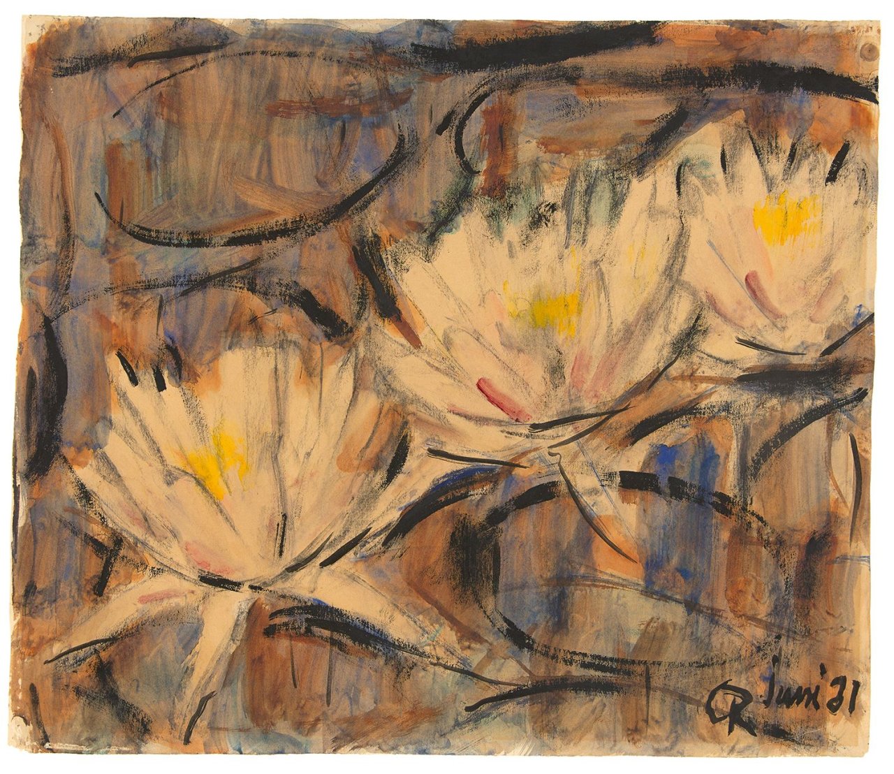 Auf diesem Bild ist das folgende Kunstwerk zu sehen: Christian Rohlfs. Seerosen. 1921.
