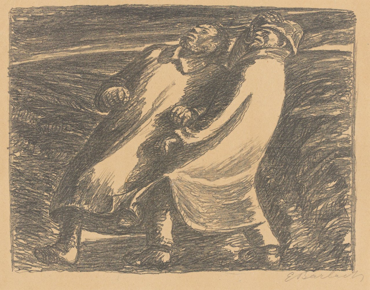 Auf diesem Bild ist das folgende Kunstwerk zu sehen: Ernst Barlach. „Panischer Schrecken“. 1928-30.