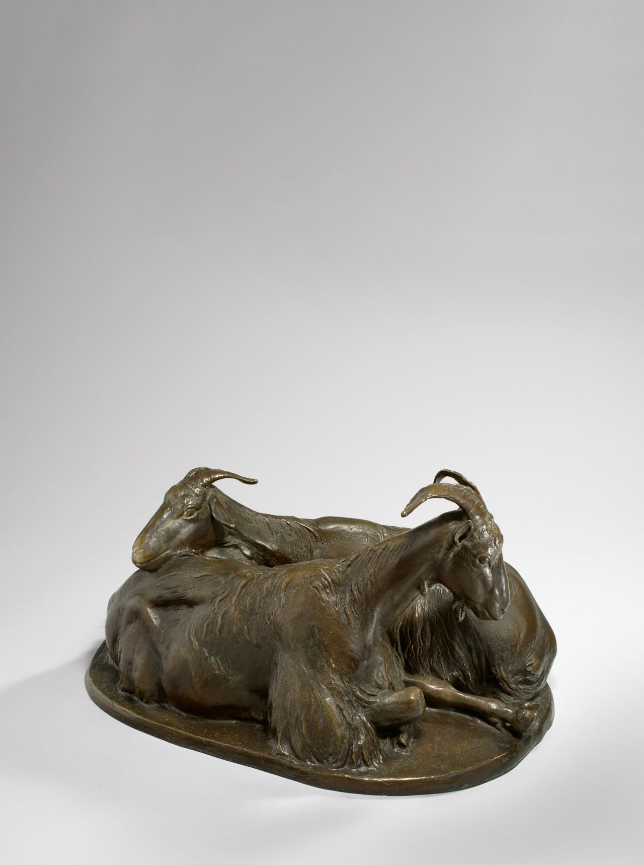 This picture shows the following artwork: August Gaul. „Die Ziegen (auch: Römische Ziegen; Zwei liegende römische Ziegen)“. 1898.