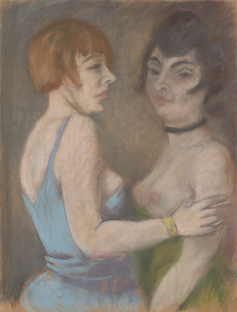 Auf diesem Bild ist das folgende Kunstwerk zu sehen: Georg Tappert. „Zwei gegenüberstehende Mädchen“. 1920er Jahre.