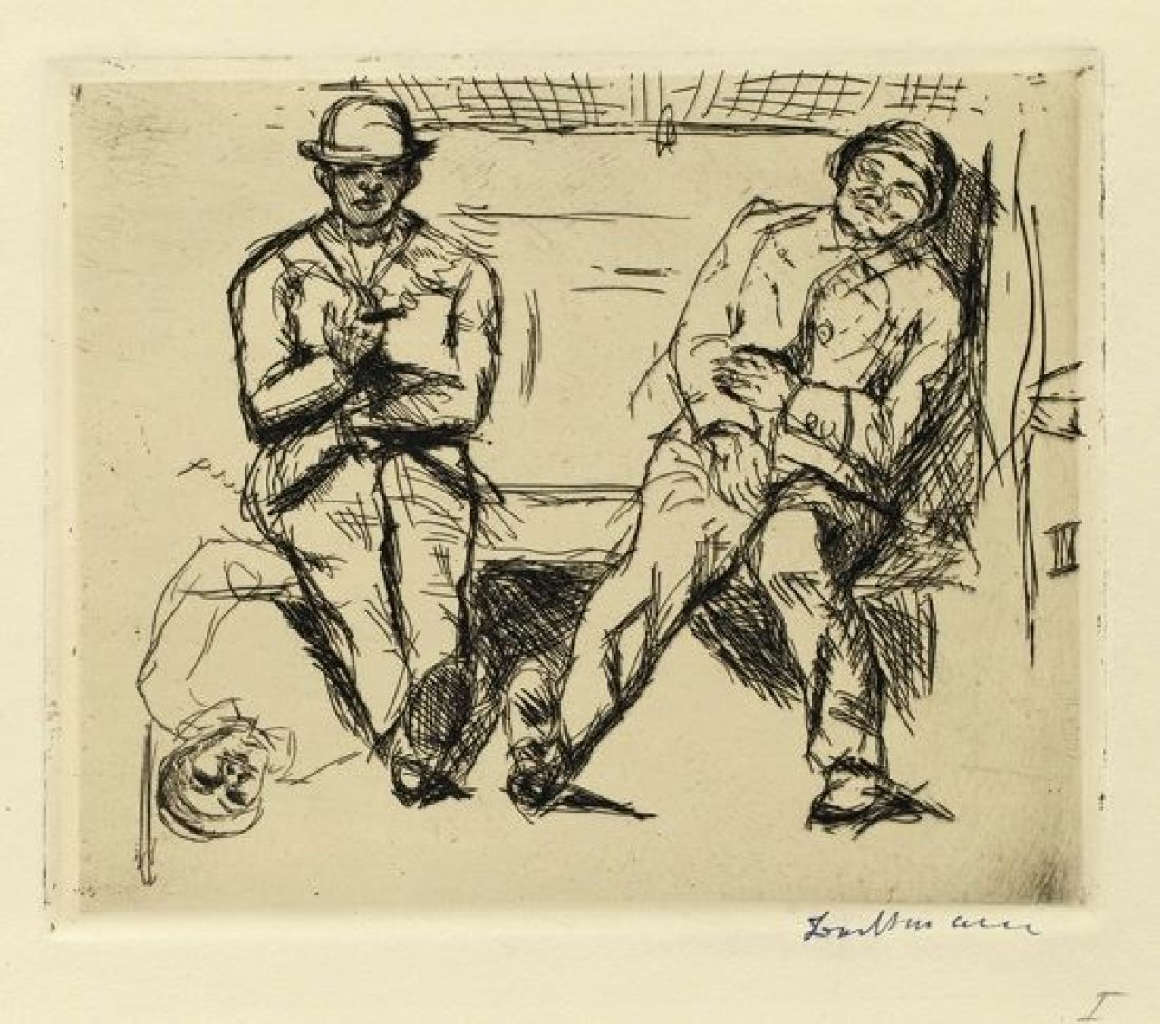 Auf diesem Bild ist das folgende Kunstwerk zu sehen: Max Beckmann. „Vierte Klasse I“. 1913.