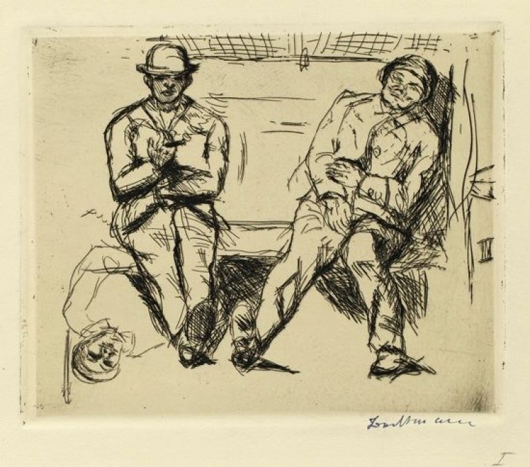 Auf diesem Bild ist das folgende Kunstwerk zu sehen: Max Beckmann. „Vierte Klasse I“. 1913.