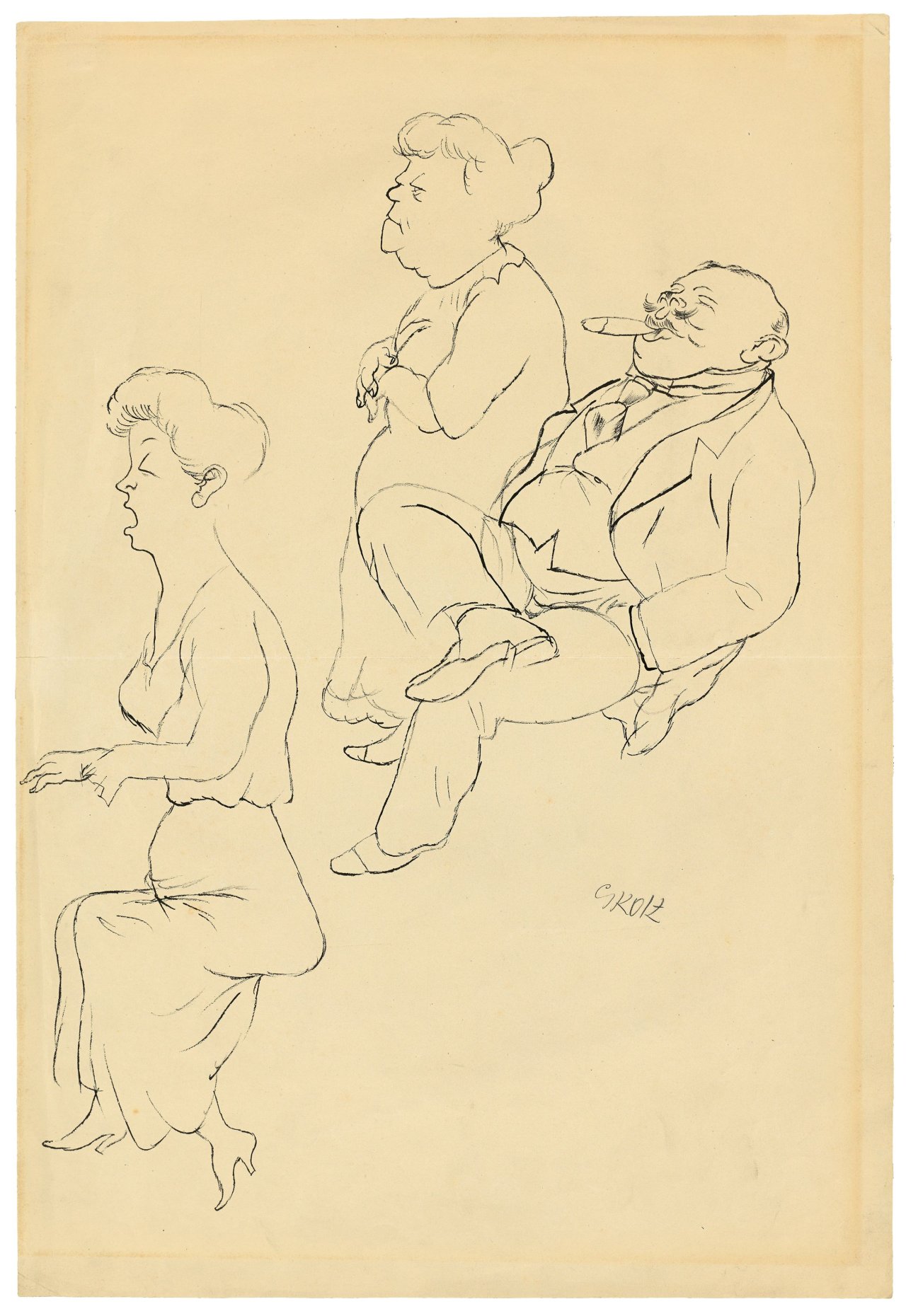 Auf diesem Bild ist das folgende Kunstwerk zu sehen: George Grosz. Stille Nacht, heilige Nacht. Um 1922.