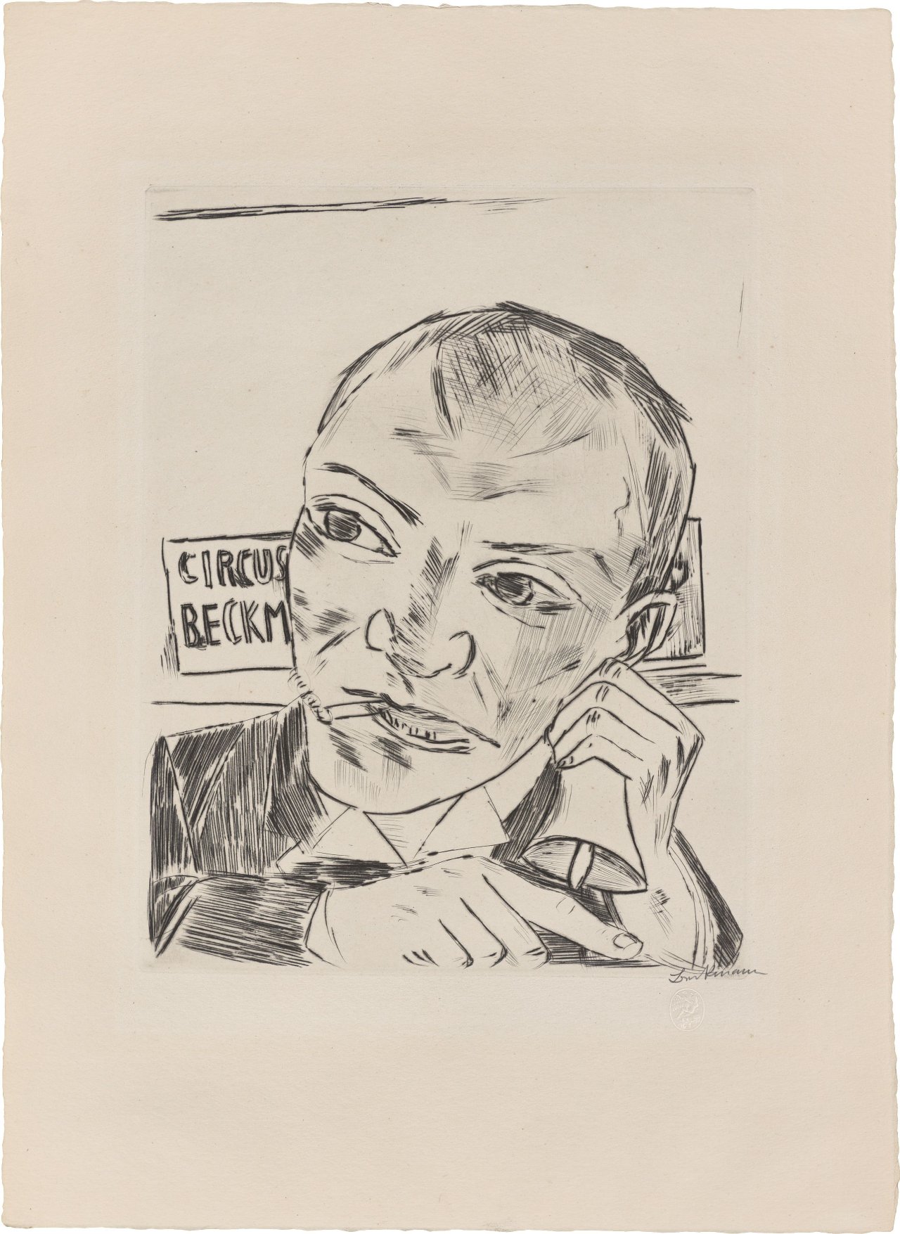 Auf diesem Bild ist das folgende Kunstwerk zu sehen: Max Beckmann. „Jahrmarkt“. 1922.