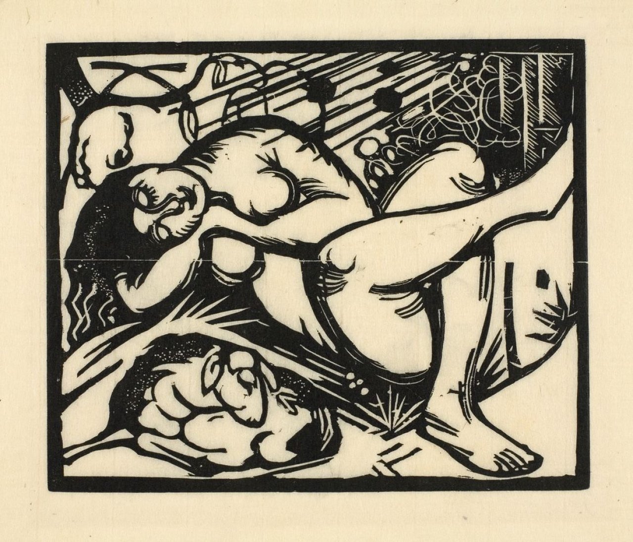 This picture shows the following artwork: Franz Marc. „Schlafende Hirtin“. 1912.