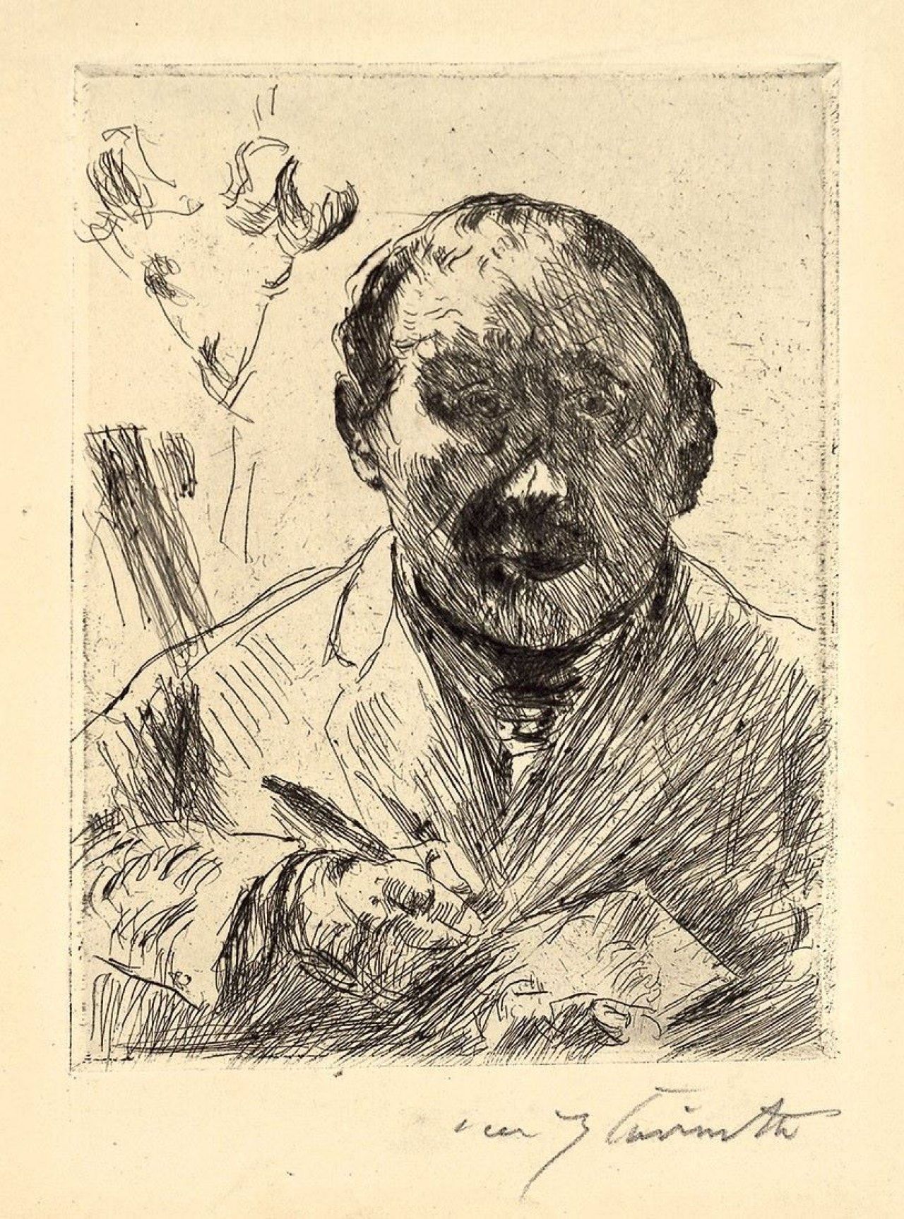 Auf diesem Bild ist das folgende Kunstwerk zu sehen: Lovis Corinth. „Selbstbildnis“. 1920.